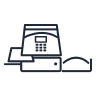 icon showing a franking machine