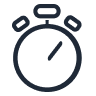 icon of a clock with one arrow