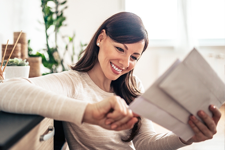 person receiving mail