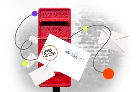 Royal Mail letters and red post box