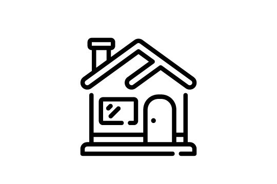 Icon showing outline of a house