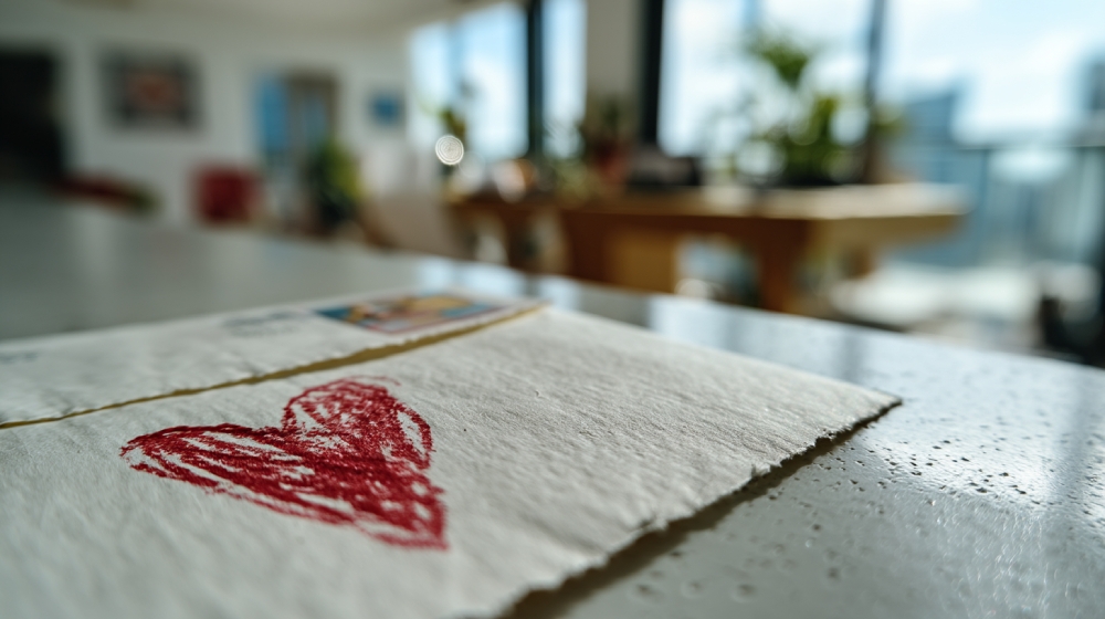 A love letter on a desk
