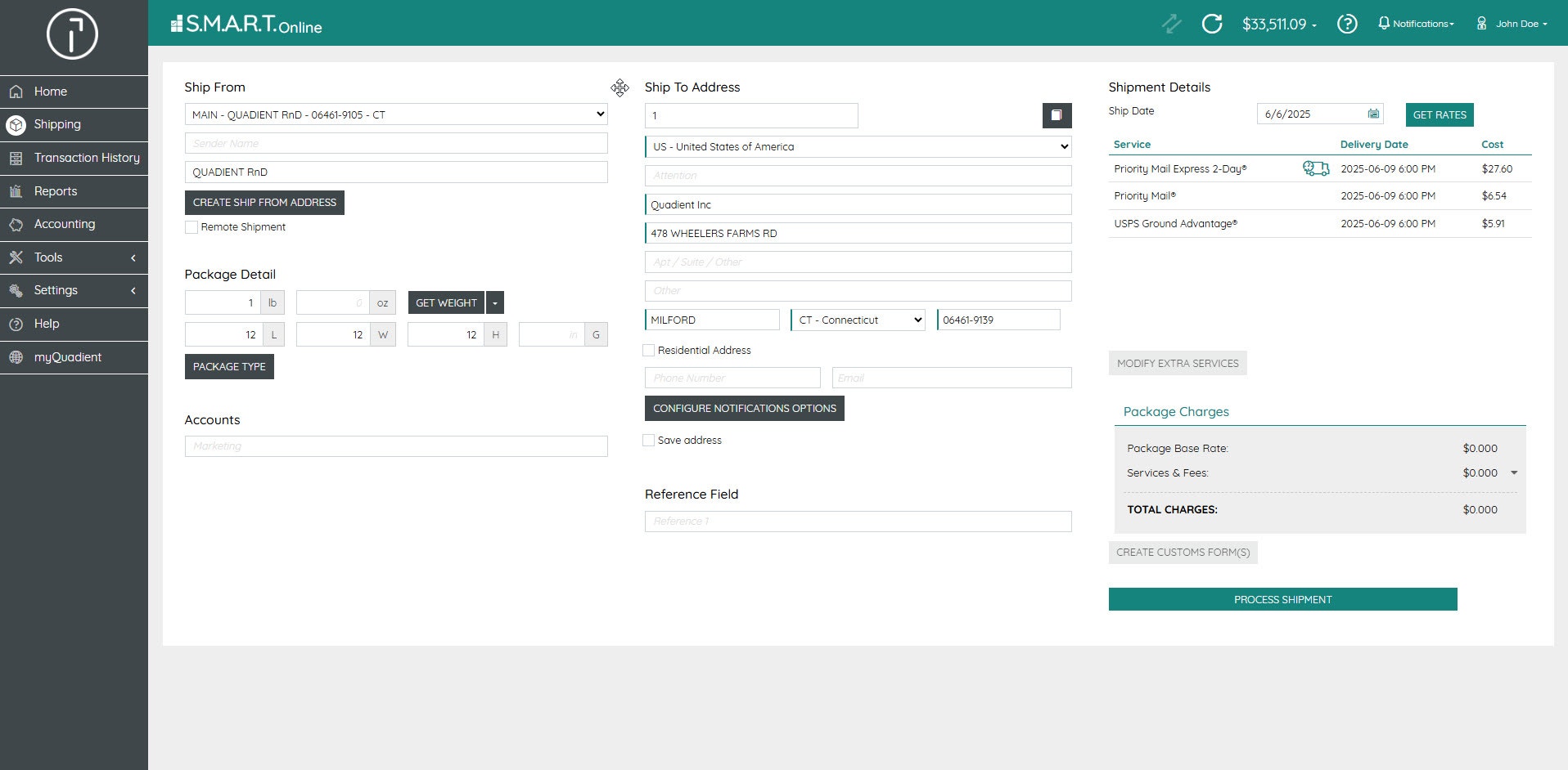 SMART online screen 