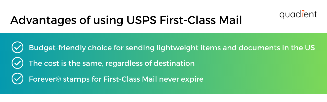 Advantages of using USPS First-Class Mail