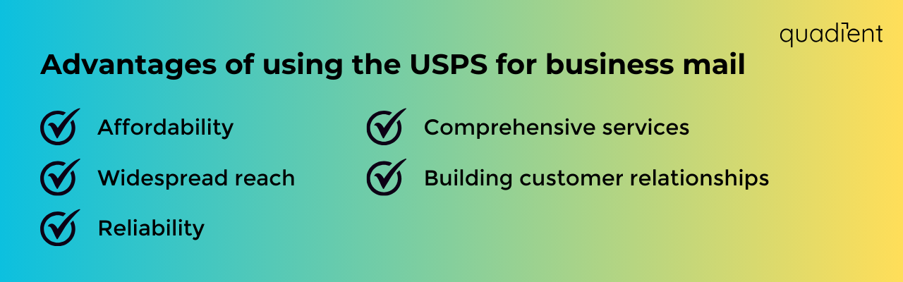 Advantages of using the USPS for business mail